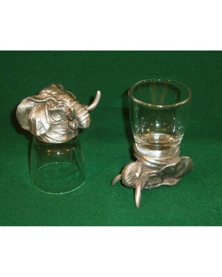 Animal Head Shot Glasses sets of 2 in gift box (Elephant)