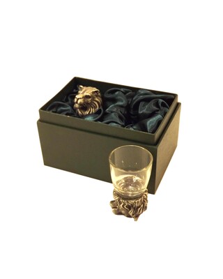 Animal Head Shot Glasses sets of 2 in gift box (Lion)