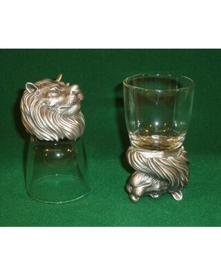 Animal Head Shot Glasses sets of 2 in gift box (Lion)