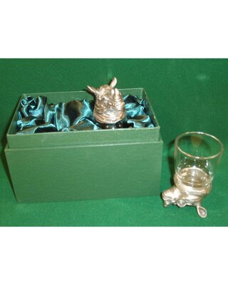 Animal Head Shot Glasses sets of 2 in gift box (Rhinoceros)