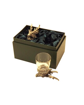 Animal Head Shot Glasses sets of 2 in gift box (Deer)