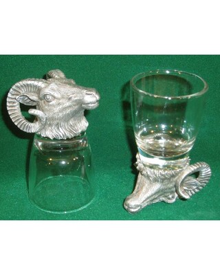Animal Head Shot Glasses sets of 2 in gift box (Ram)