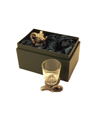 Animal Head Shot Glasses sets of 2 in gift box (Ram)