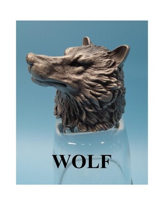 Animal Head Shot Glasses sets of 2 in gift box (Wolf)