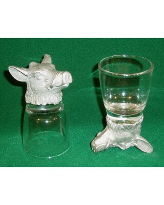 Animal Head Shot Glasses sets of 2 in gift box (Boar)