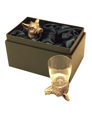 Animal Head Shot Glasses sets of 2 in gift box (Boar)