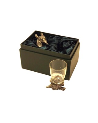 Animal Head Shot Glasses sets of 2 in gift box (Pheasant)