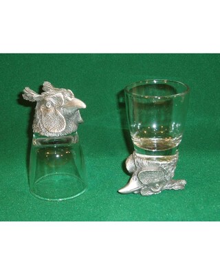 Animal Head Shot Glasses sets of 2 in gift box (Pheasant)