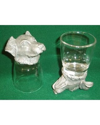 Animal Head Shot Glasses sets of 2 in gift box (Labrador)