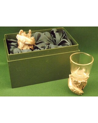 Animal Head Shot Glasses sets of 2 in gift box (Trout)