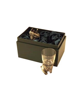 Animal Head Shot Glasses sets of 2 in gift box (Trout)