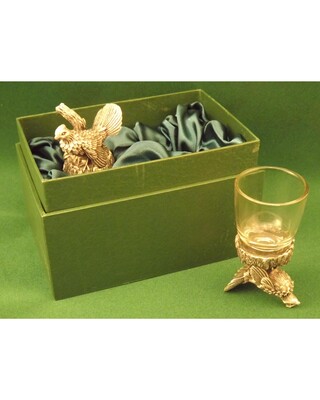Animal Head Shot Glasses sets of 2 in gift box (Ruffed Grouse)