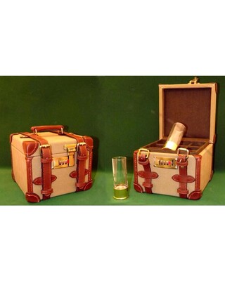 24K gold plated base with clear glass position finder shot glasses in gun case carrying box