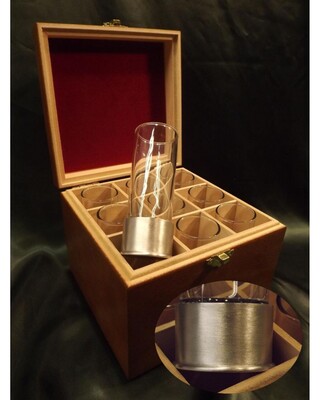 Antiqued Pewter Based Shot Glasses/ Peg numbers