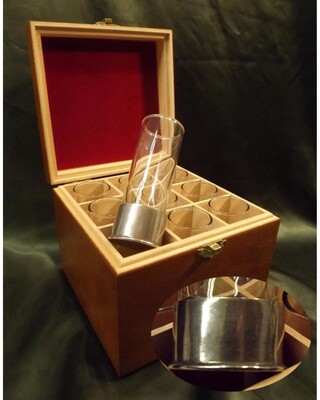 Polished Pewter Based Shot Glasses/ Peg numbers