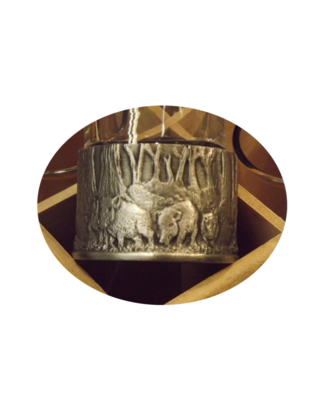 Embossed Antiqued Boar hunting numbered shot glasses