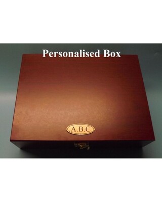 Wooden boxed flask, cups and pewter SBS peg finders