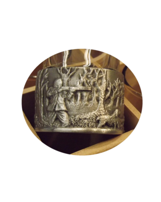 Embossed Antiqued Woodcock Shooting numbered shot glasses