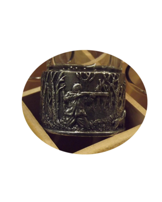 Embossed Polished Woodcock Shooting numbered shot glasses