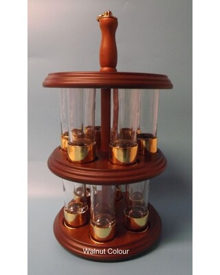 Anodized gold aluminium shot glasses x 12 numbered as peg markers