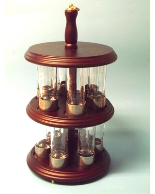 Polished Pewter shot glasses x 12 numbered as peg markers