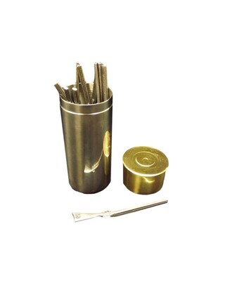 Cartridge shaped holder with pewter SBS peg finders