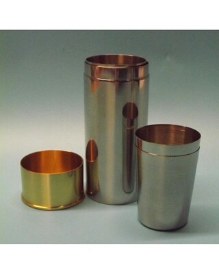 Cartridge shaped cup holder and 8 numbered cups