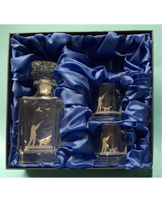 Decanter & Whisky glass set with shooting engraving