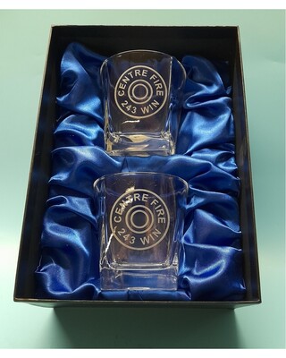 Whisky glasses with 243 gauge engraving