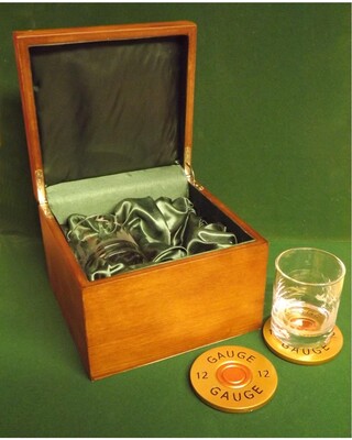 Double Engraved Glass & Coaster set