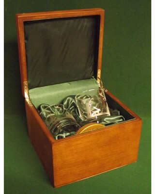 Double Engraved Glass & Coaster set