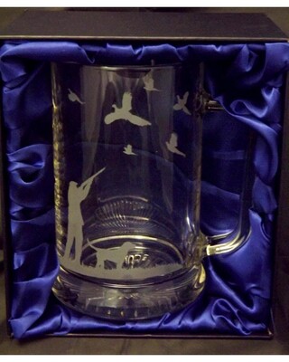 Large Engraved Tankard Shooting Scene