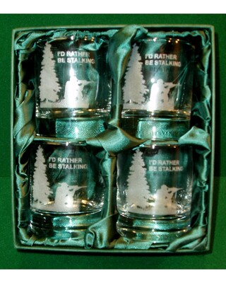 "I'd rather be stalking" glasses x 4