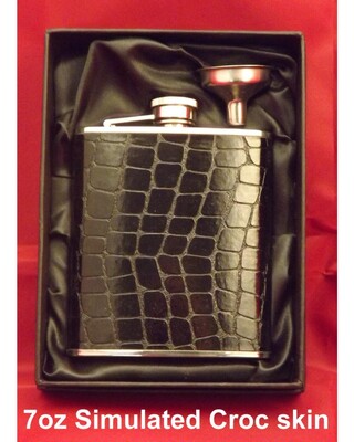 7oz Simulated Crocodile Skin Finish