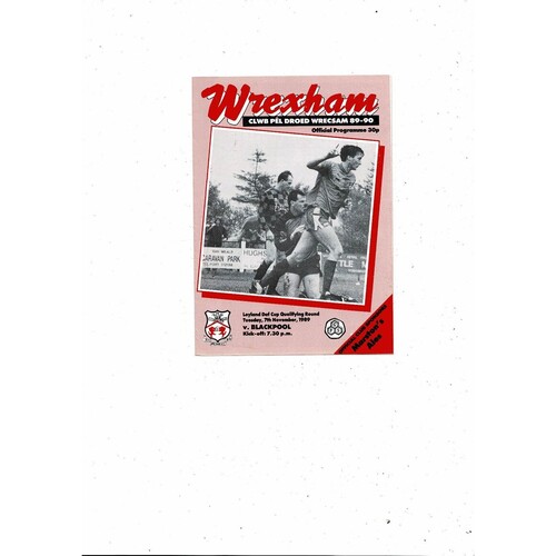 Wrexham v Blackpool Leyland Daf Football Programme