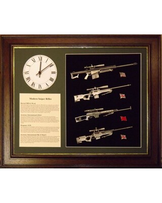 Wall display of miniature Modern Sniper Rifles