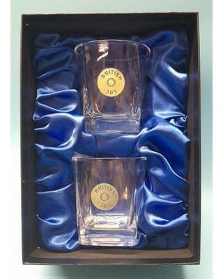 Whisky glasses with 303 British embellishment