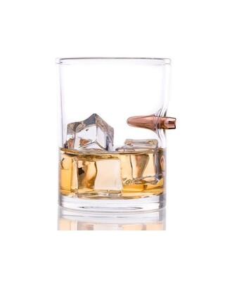Whisky Glass with 7.62/ 308 calibre head embedded into the side