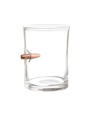 Whisky Glass with 7.62/ 308 calibre head embedded into the side