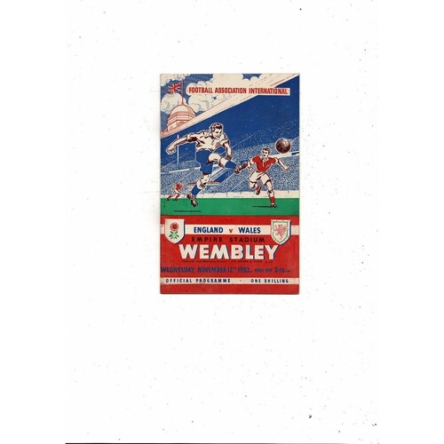 1952 England v Wales Football Programme