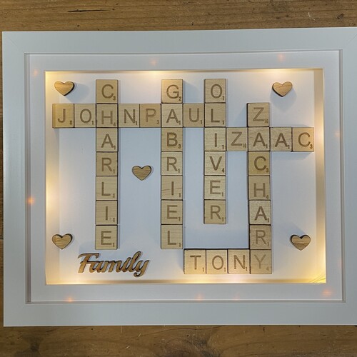 Customised Scrabble Family Name Box Frame