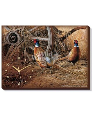 Autumn Glow Pheasants Canvas Clock