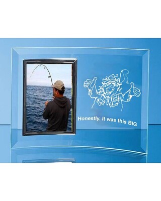 Engraved Curved Glass Picture Frame with "Honestly, It was this BIG"
