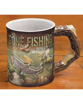 Gone Fishing Trout Sculpted Mug