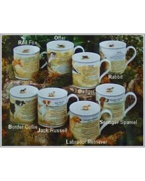 English Fine Bone China Mugs with a Dog or Nature theme.