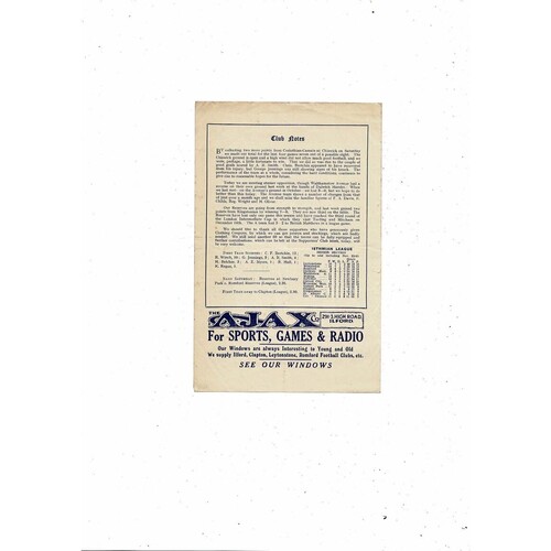 1946/47 Ilford v Walthamstow Isthmian League Football Programme