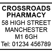 Pharmacy Address Stamp (Self-Inking - Heavy Duty)