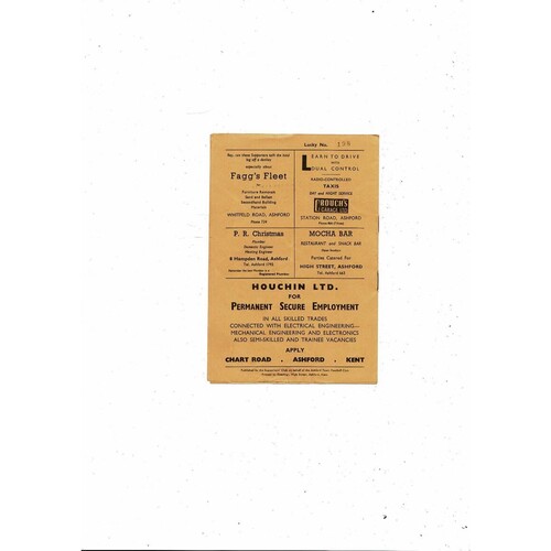 1966/67 Ashford Town v Margate Kent Cup Football Programme