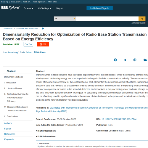 New publication on Dimensionality Reduction for Optimization of Radio Base Station Transmission!