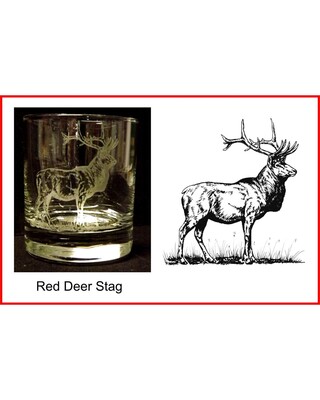 Red Deer Stag Whisky Glass sets x 4